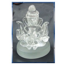 Crystal Glass Both Side Ganesha